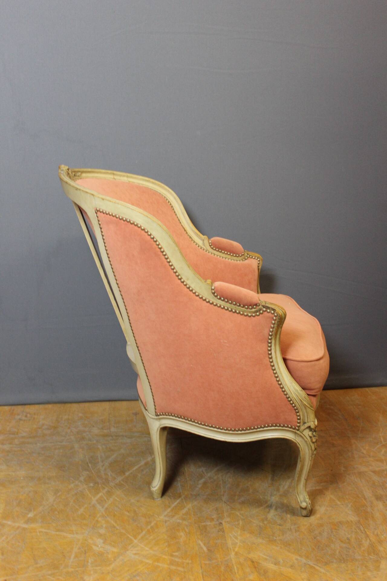 Pair of Louis XV Style Bergeres in Painted Beech Circa 1900