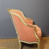Pair of Louis XV Style Bergeres in Painted Beech Circa 1900