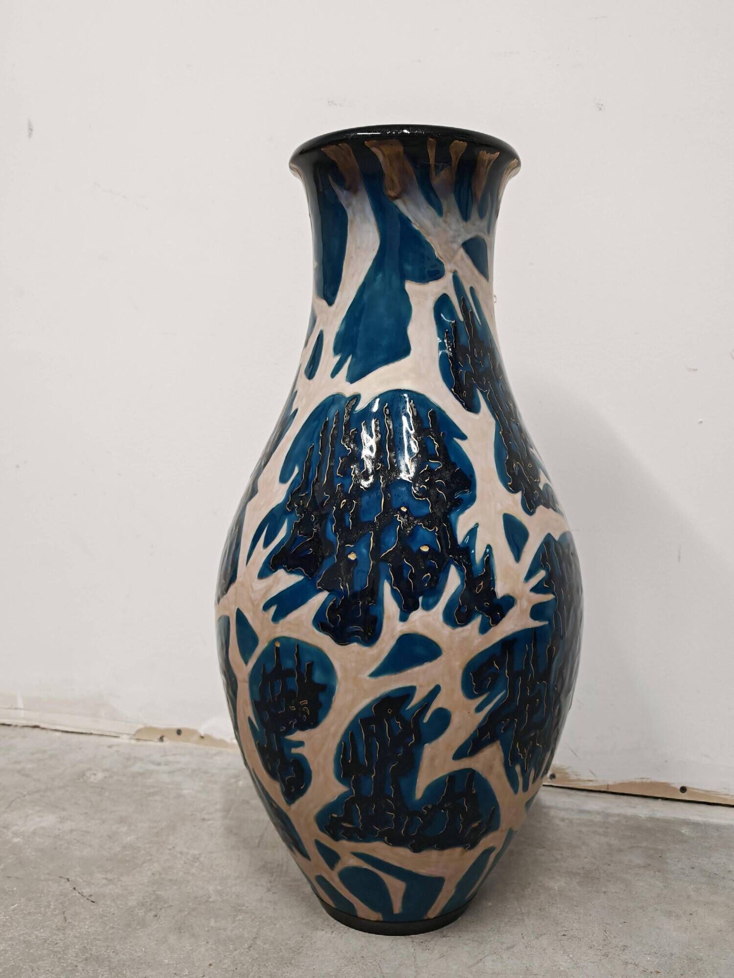 XXL ceramic vase mid-century Mahiedine Boutaleb Sèvres 1975