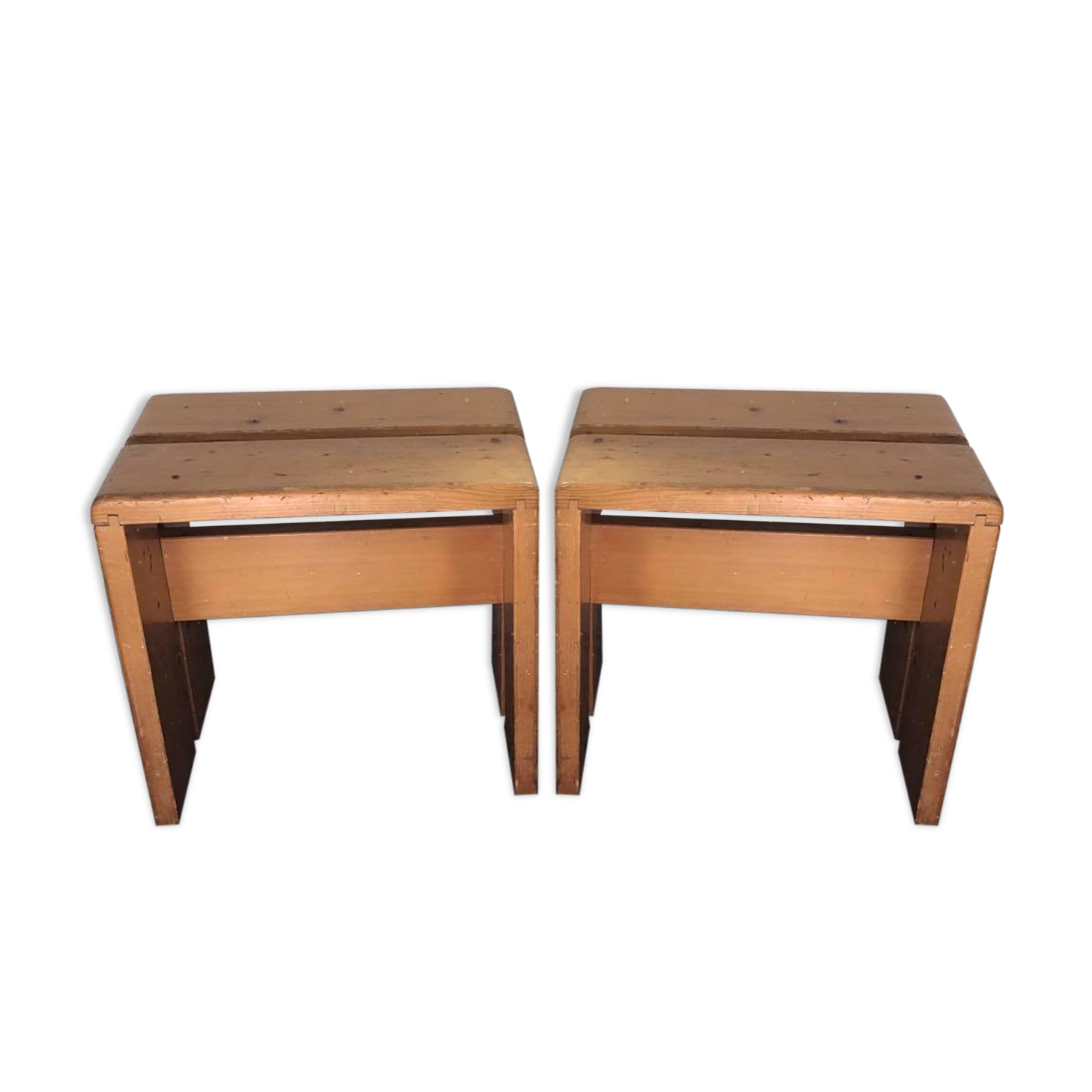 Pair of stools Les Arcs by Charlotte Perriand 1970