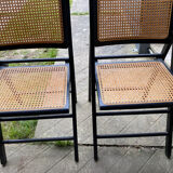 2 folding chairs in canning and wood