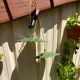 Suspension duo in green and white enamelled sheet metal new gold threads and socket