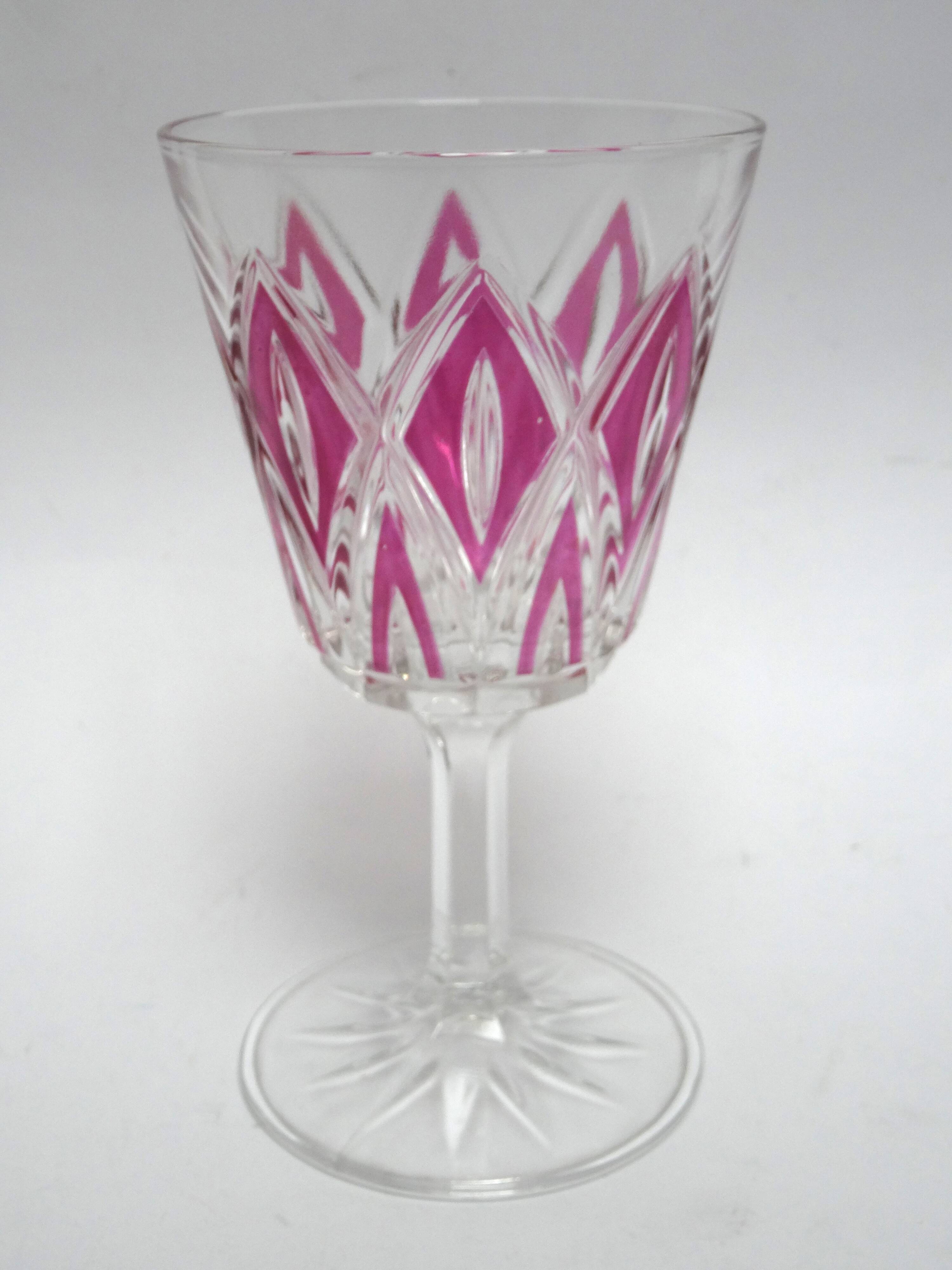 6 red wine glasses VMC Reims Harlequin