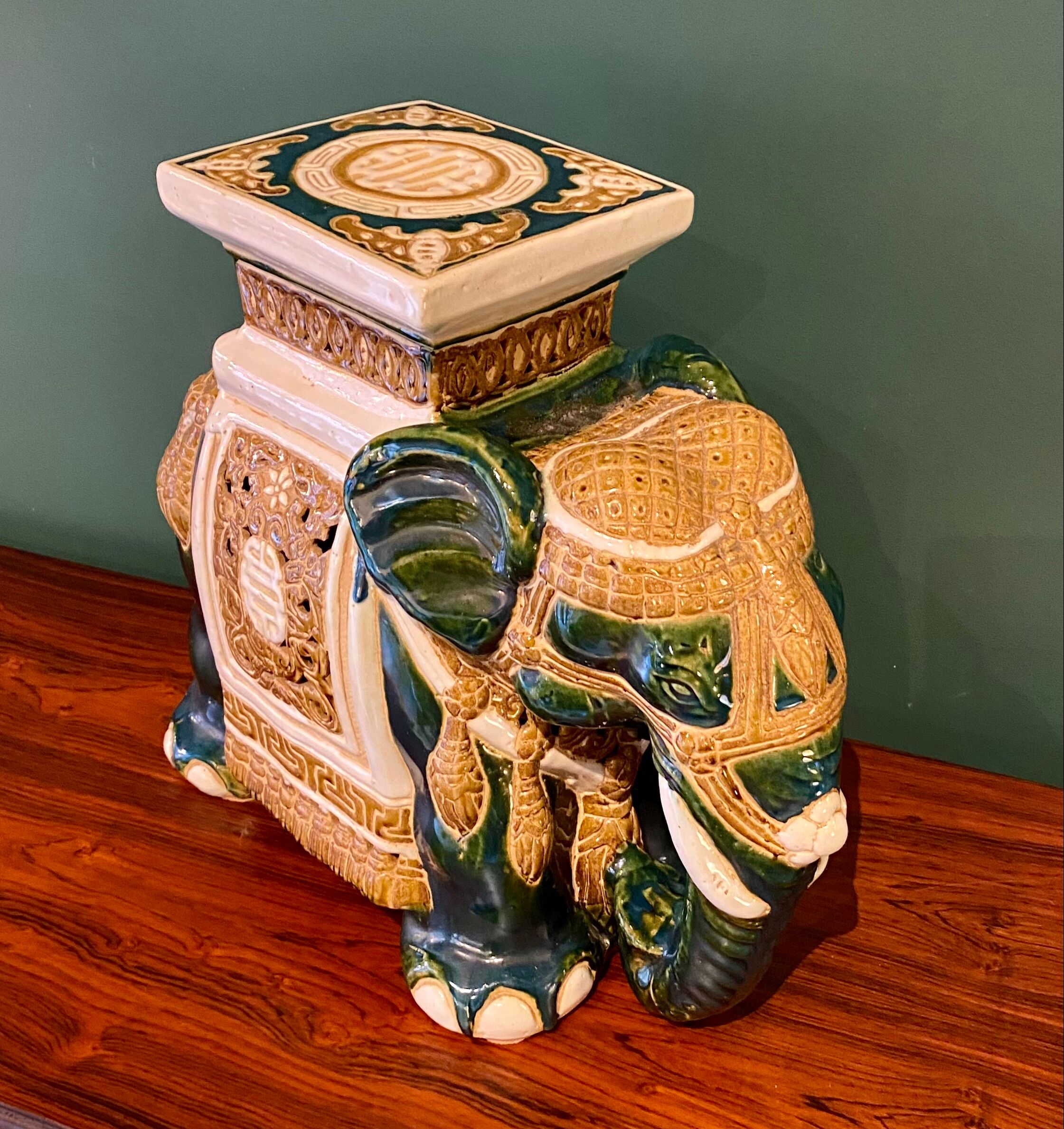 Vintage elephant plant holder