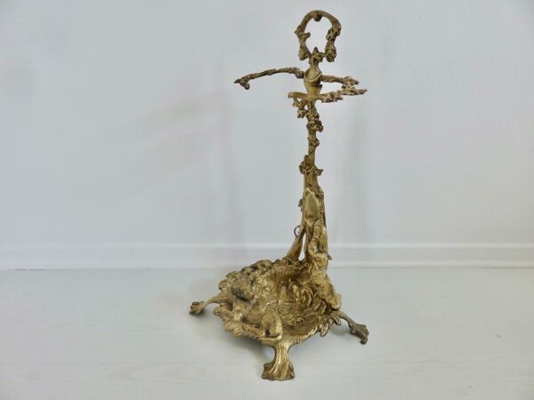 Porte parapluie porte canne art déco en bronze