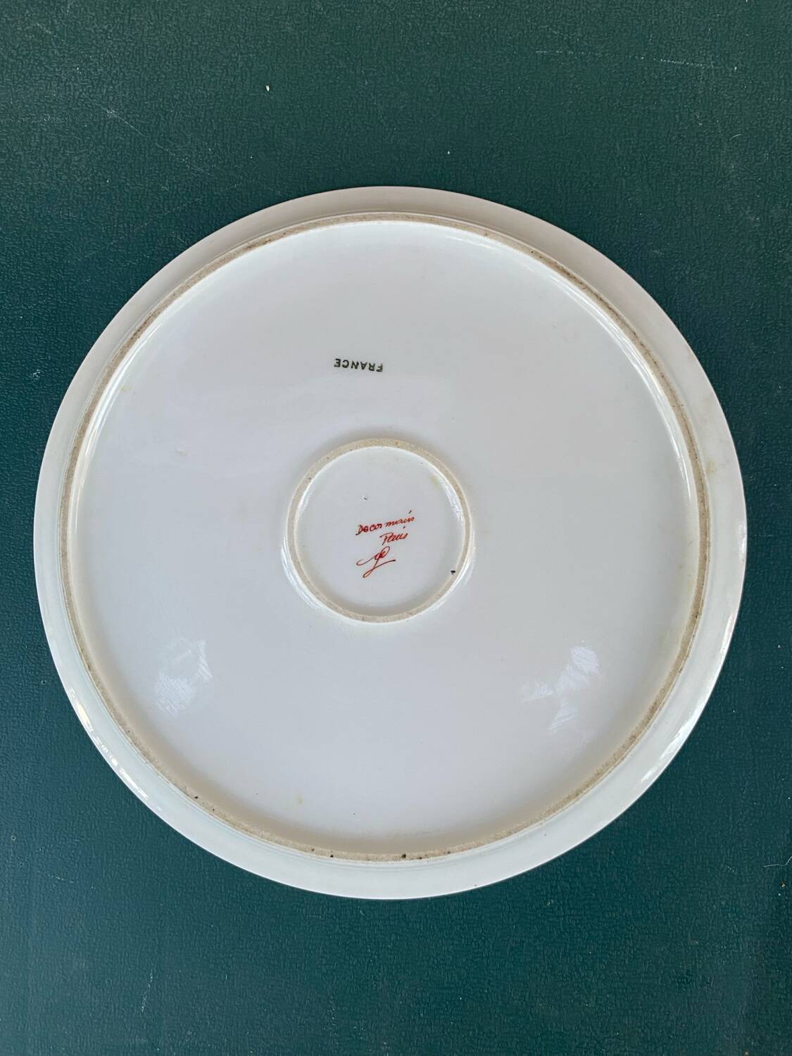 Plat à tarte porcelaine dorée