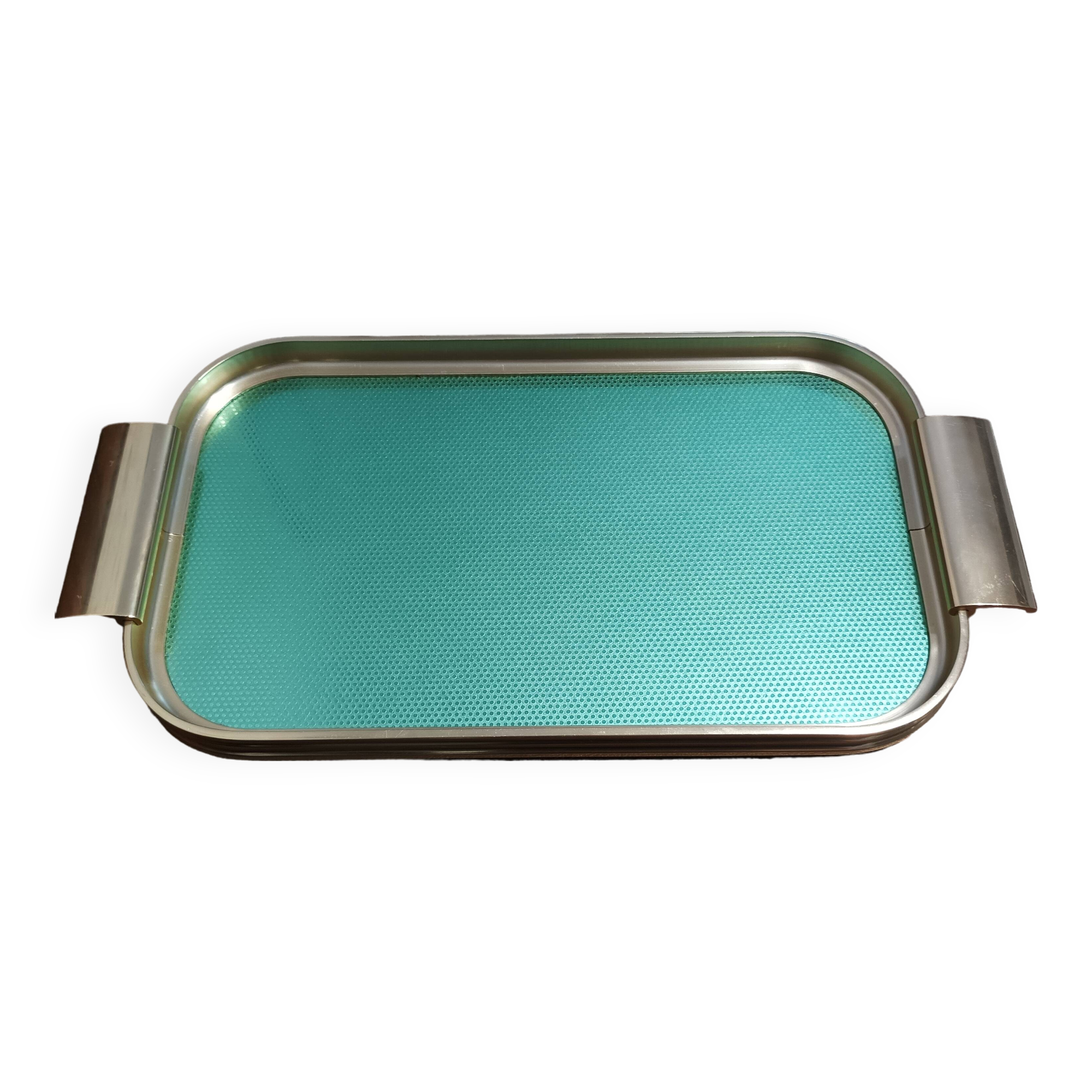 Mid Century Serving Tray Gold Metal with Mirror Effect "Plyware" England