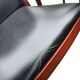 6 contemporary bridge chairs in mahogany wood and black leather