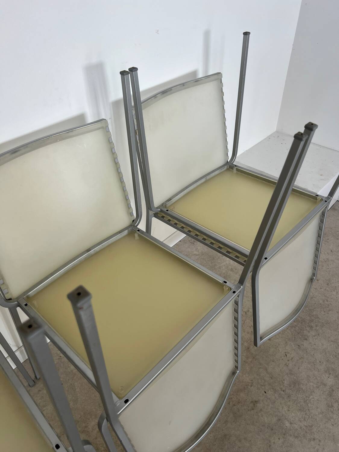 Lot 6 chaises modèle Zip design italien Marco Maran pour Desalto vintage chair
