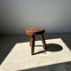 Brown solid wood stool flat circular seat
