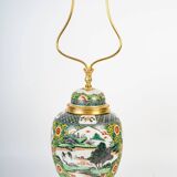 Samson Porcelain Lamp in Chinese Style, 19th Century