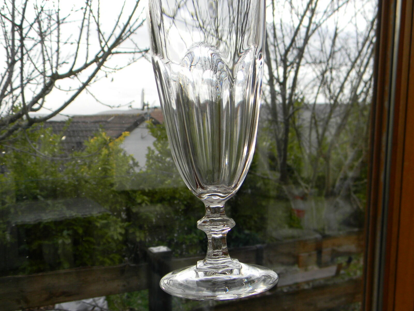 Set of 6 champagne flutes in arques crystal, rambouillet model