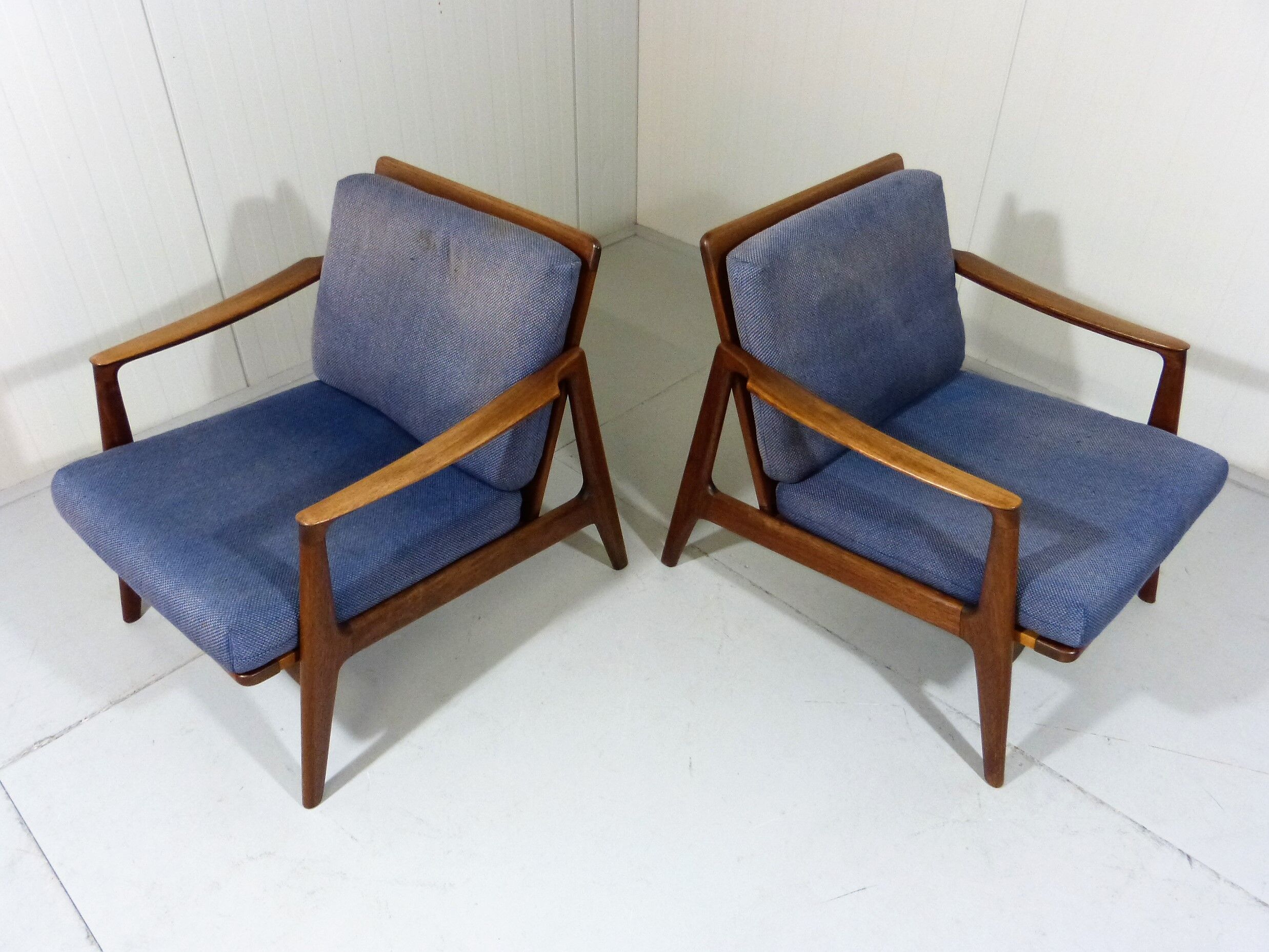 Set of 2 Teak Easy Chairs, Denmark 1960's
