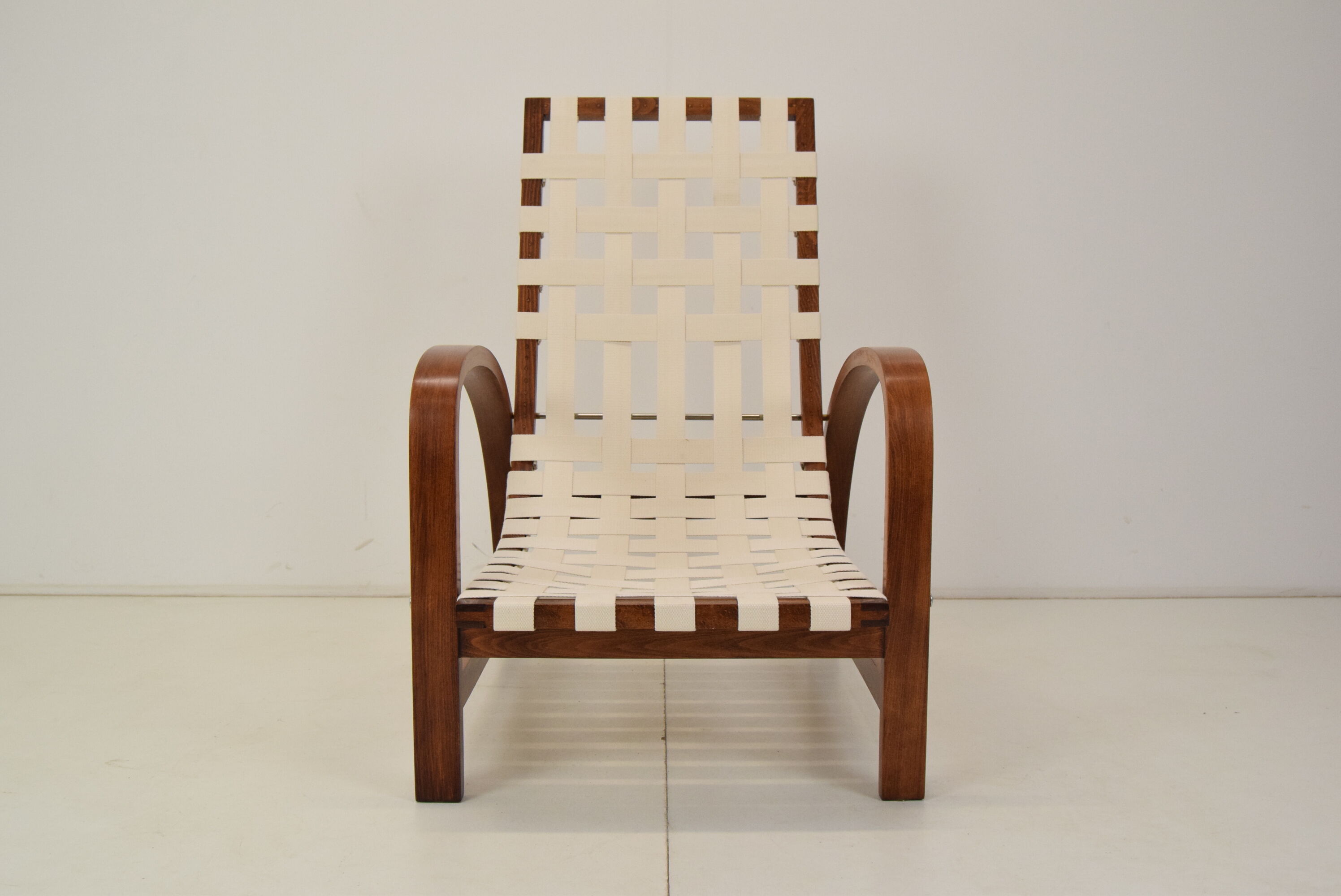 Art-deco adjustable armchair, designed by Jindrich Halabala,Restored,1930's