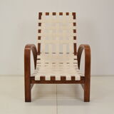 Art-deco adjustable armchair, designed by Jindrich Halabala,Restored,1930's
