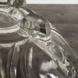 Vintage molded pressed glass bowl on foot