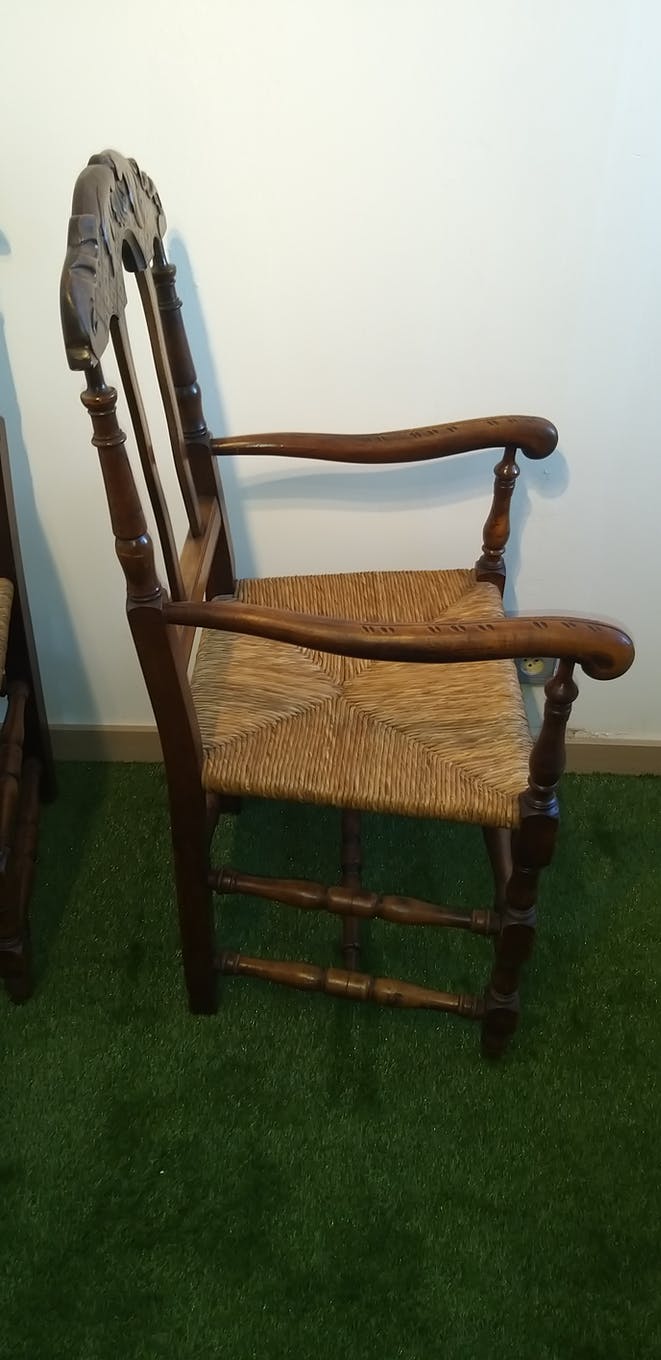 Pair of provençal walnut armchairs
