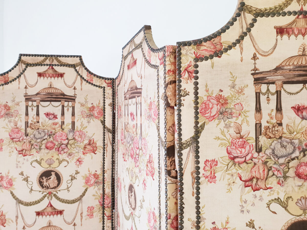 Louis XVI style screen printed canvas