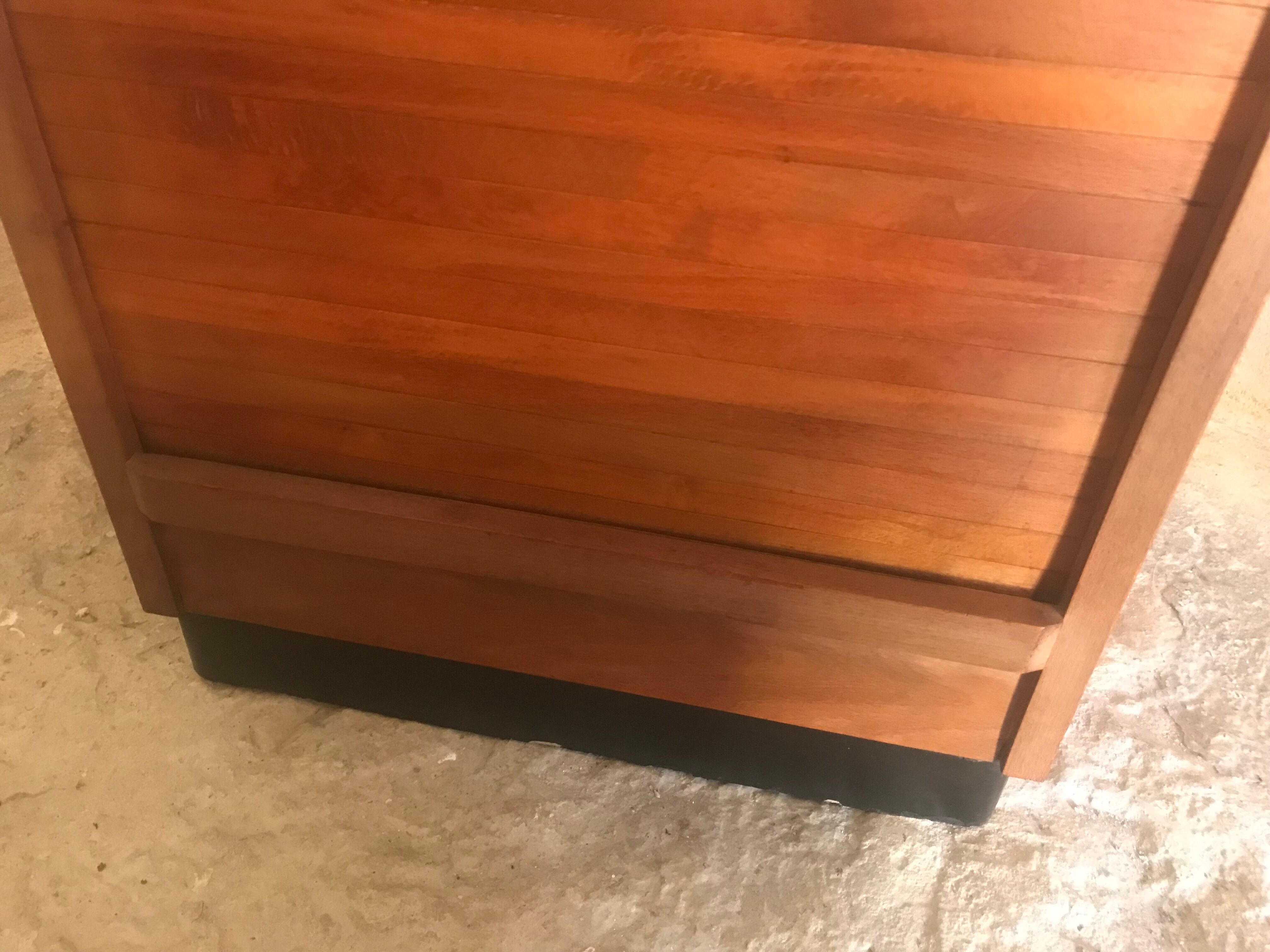 Vintage mid century wooden curtain binder cabinet