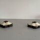 Pair of brown and cream ceramic wall lights by PAN Leuchten, 1970 Germany