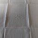 Pair of antique cotton damask napkins with AC monogram