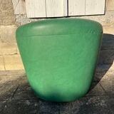 Vintage green leather club chair, antique green leather sofa.