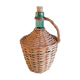 Green canister with wicker, vintage 60/70