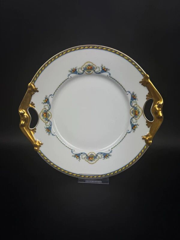 Service à dessert en porcelaine de Limoges Bernardaud avec plat et 12 assiettes