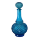 Blue glass carafe made in Belgium from the 60s