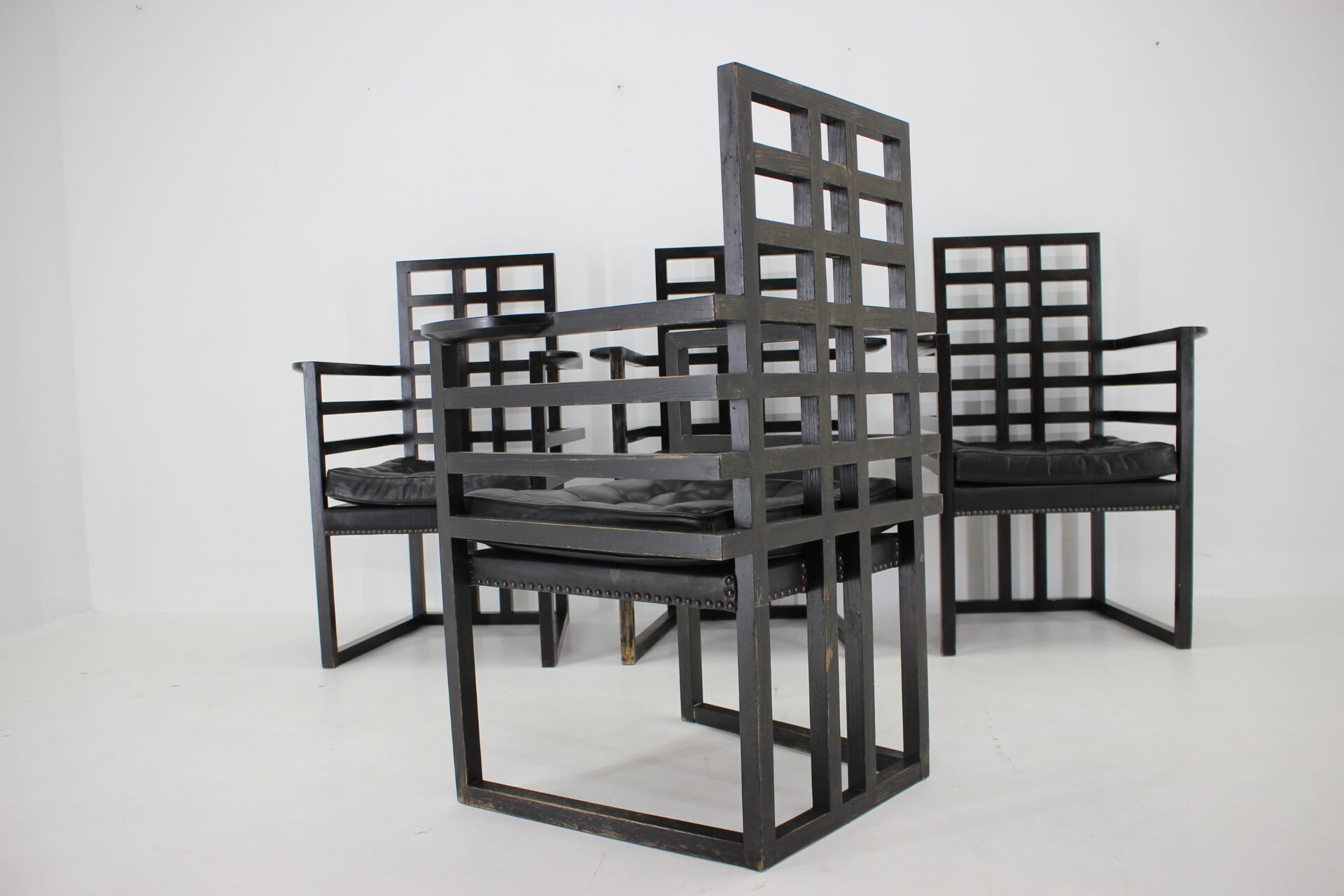 Set of Four Josef Hoffmann Armloffel Chairs Made By Wittmann,Austria