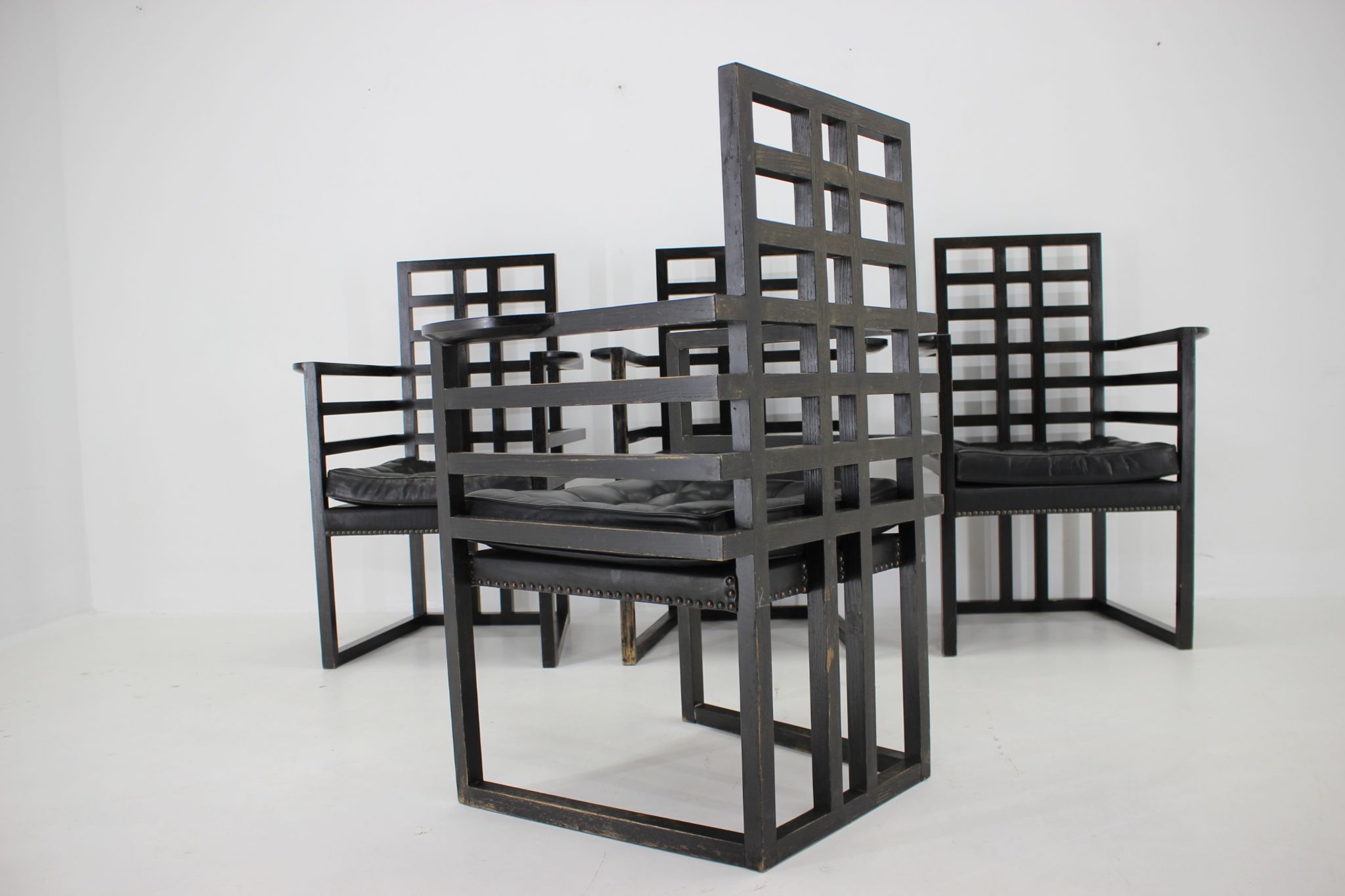Set of Four Josef Hoffmann Armloffel Chairs Made By Wittmann,Austria