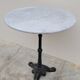 Parisian bistro pedestal table in cast iron and antique marble