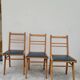 Series of 3 vintage chairs with compass legs - 1950s
