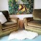 Paire de fauteuils en velours "Jean Roche "