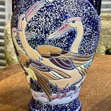 Pair of art deco enameled earthenware vases signed Amphora - Made in Czechoslovakia