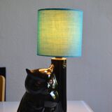 Vintage owl lamp 1980 ceramic holland