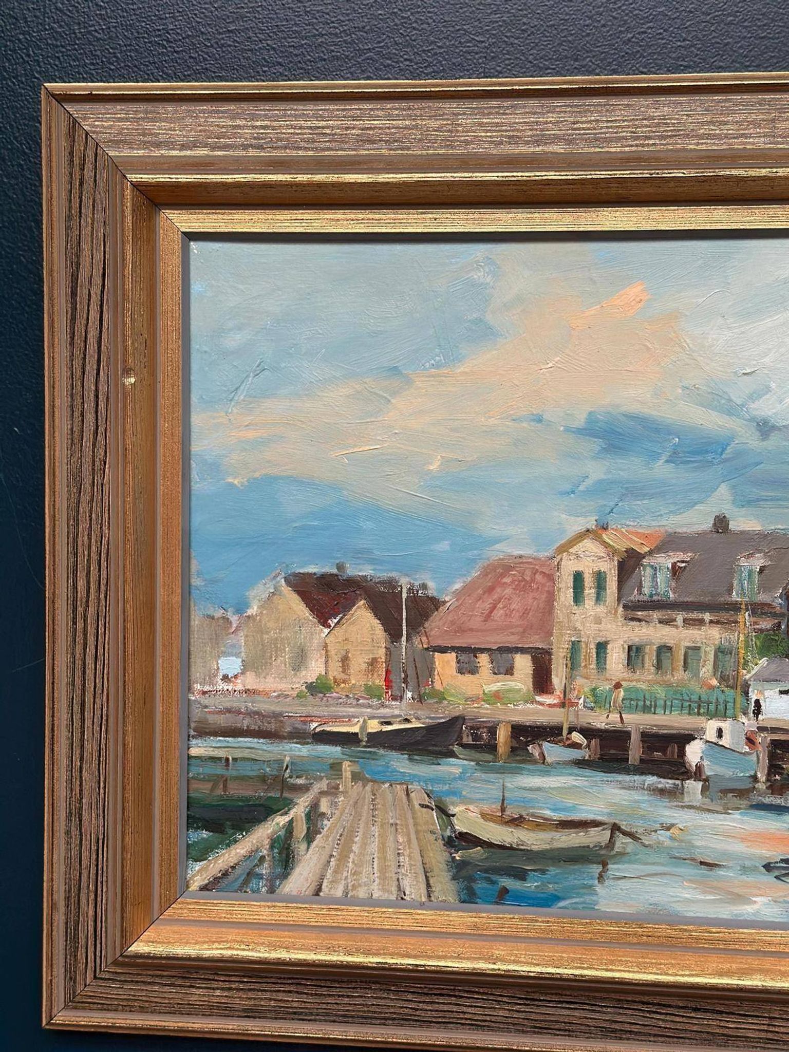 Original Swedish Oil On Canvas – “Helsingborg” By Arvid Karlsson – Dated 1975 – Vintage & Framed – 75 × 49 Cm (29.5" × 19.3")
