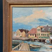 Original Swedish Oil On Canvas – “Helsingborg” By Arvid Karlsson – Dated 1975 – Vintage & Framed – 75 × 49 Cm (29.5" × 19.3")