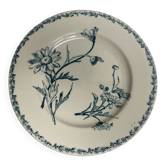 Assiette à dessert en terre de fer modèle Marguerite, KetG Luneville