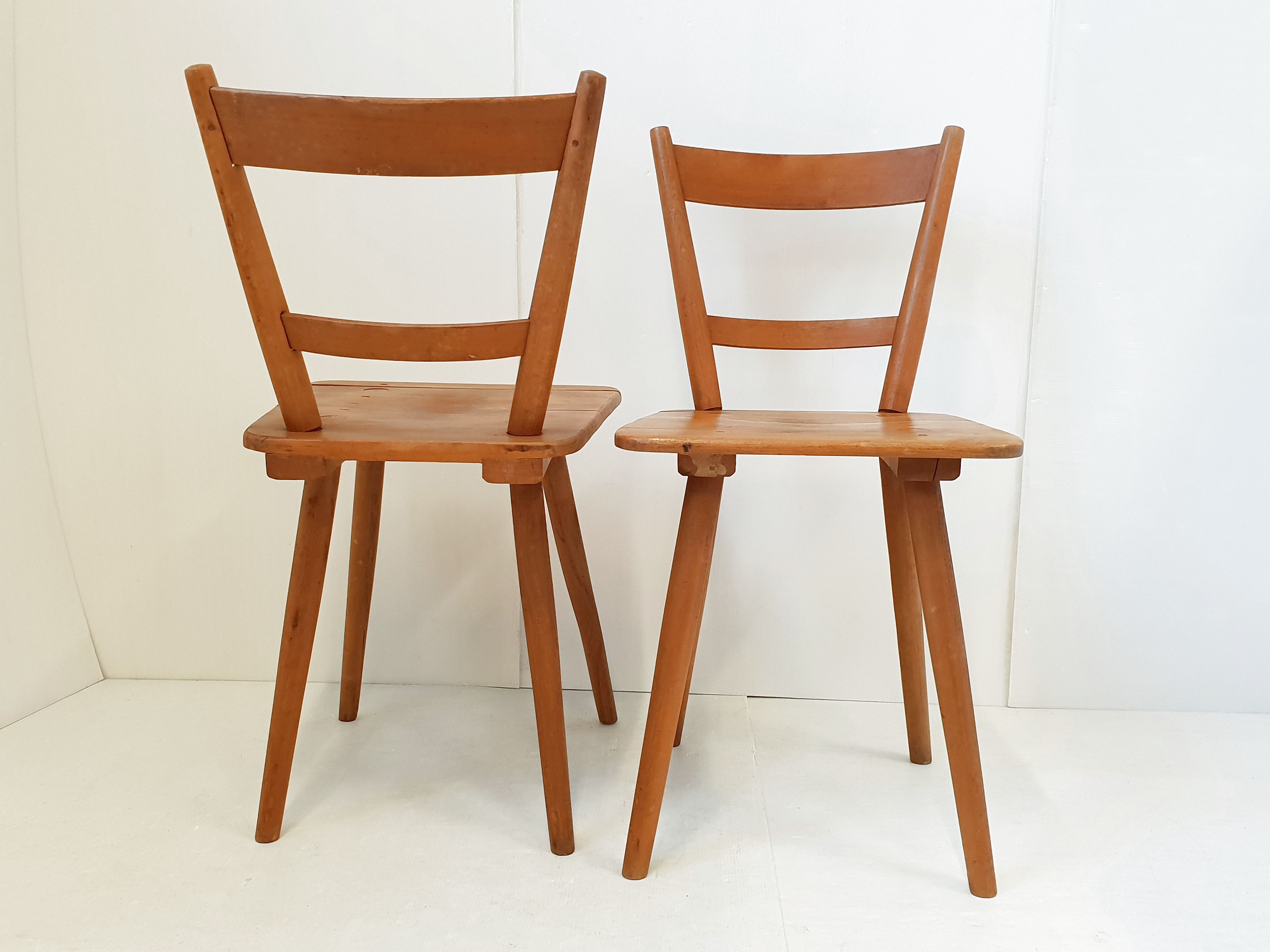 Suite de 3 chaises de Adolf Schneck 1940 vintage