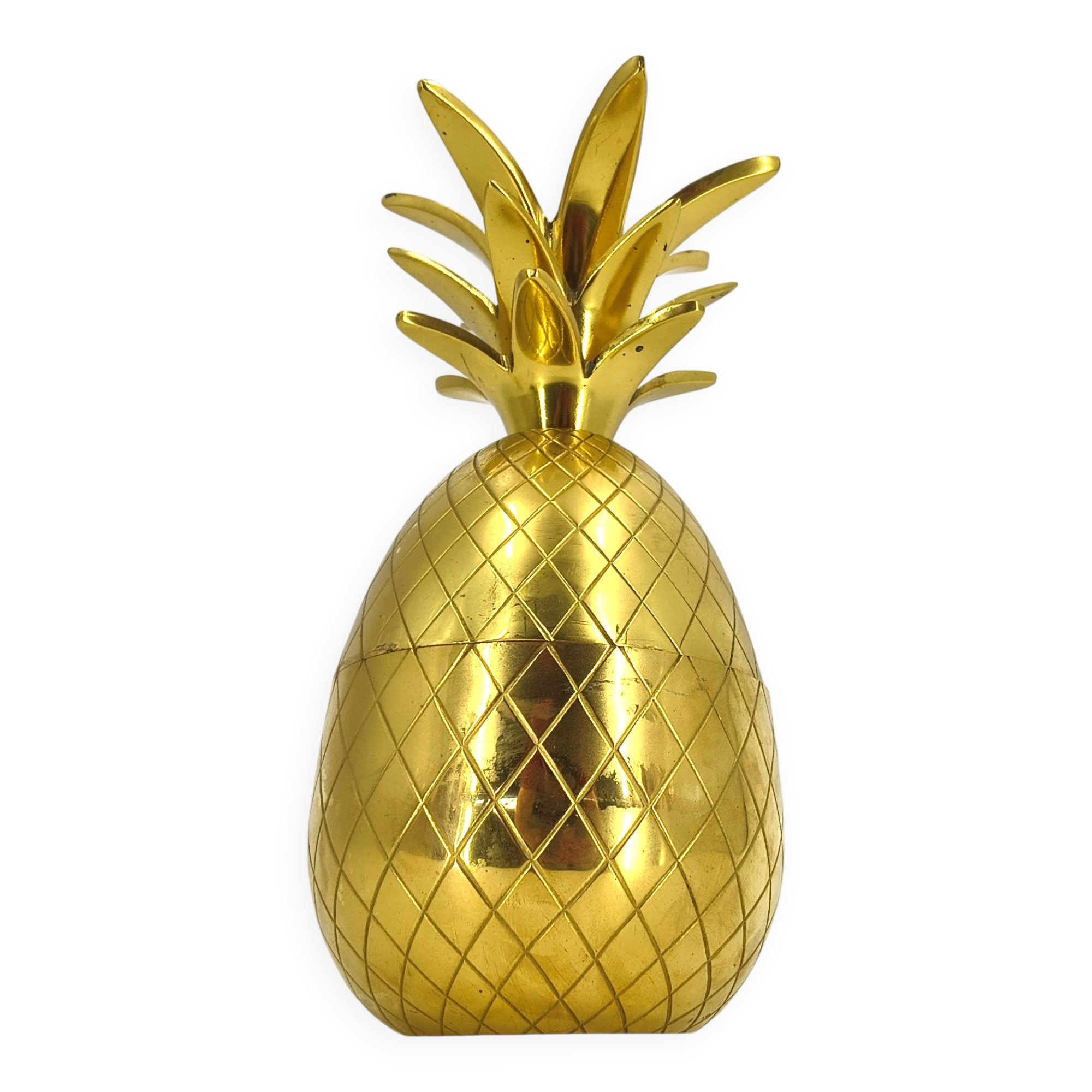 Vintage brass pineapple ice bucket, 1970s