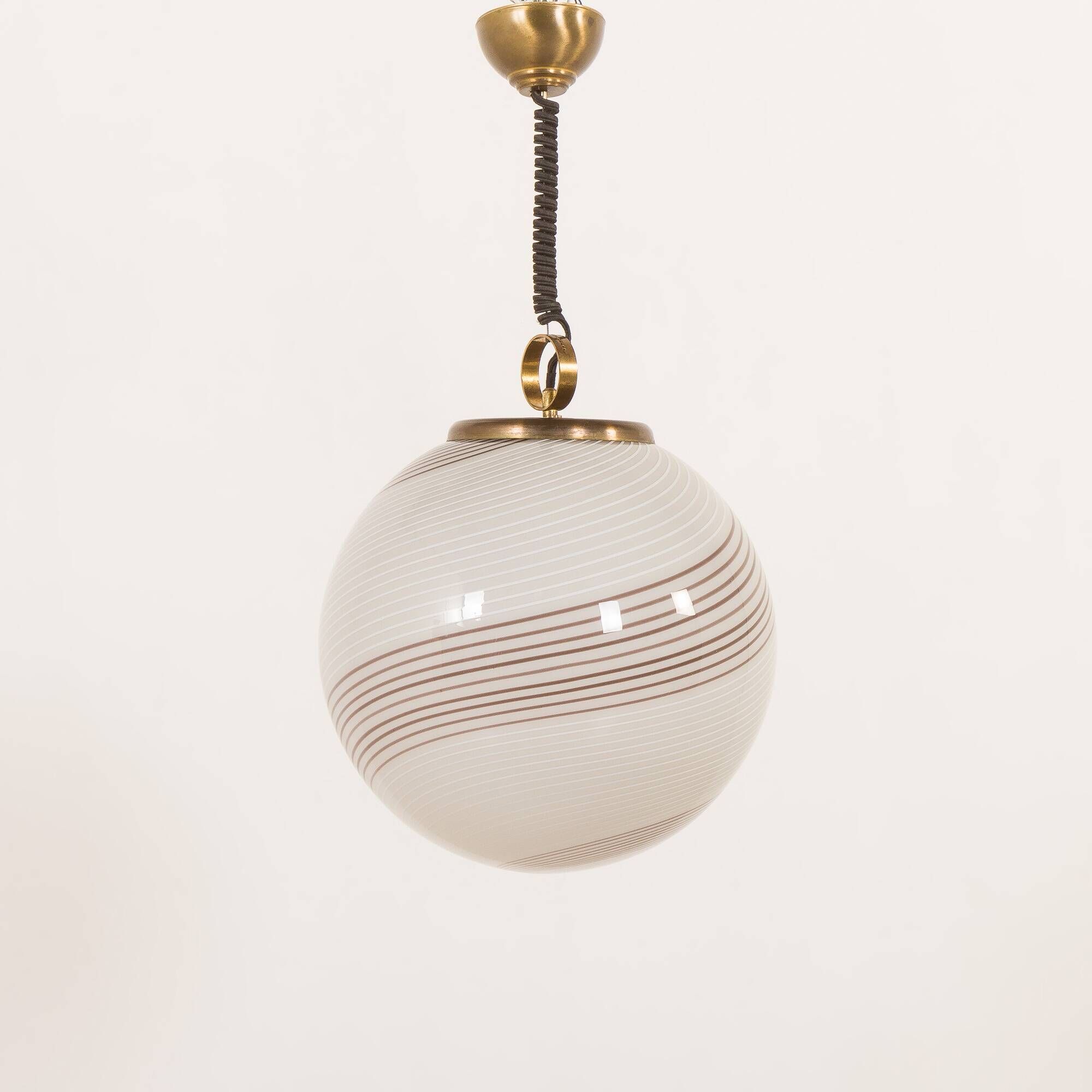 Murano glass striped globe lamp attr. to La Murina, Italy 1970s
