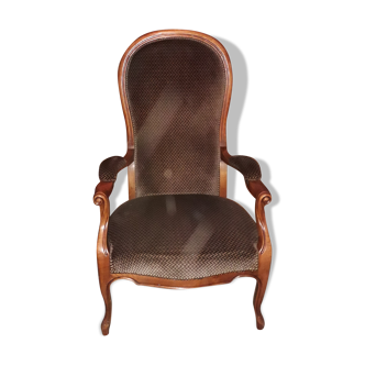 Fauteuil Voltaire merisier