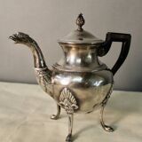 Empire style coffee maker in silver metal