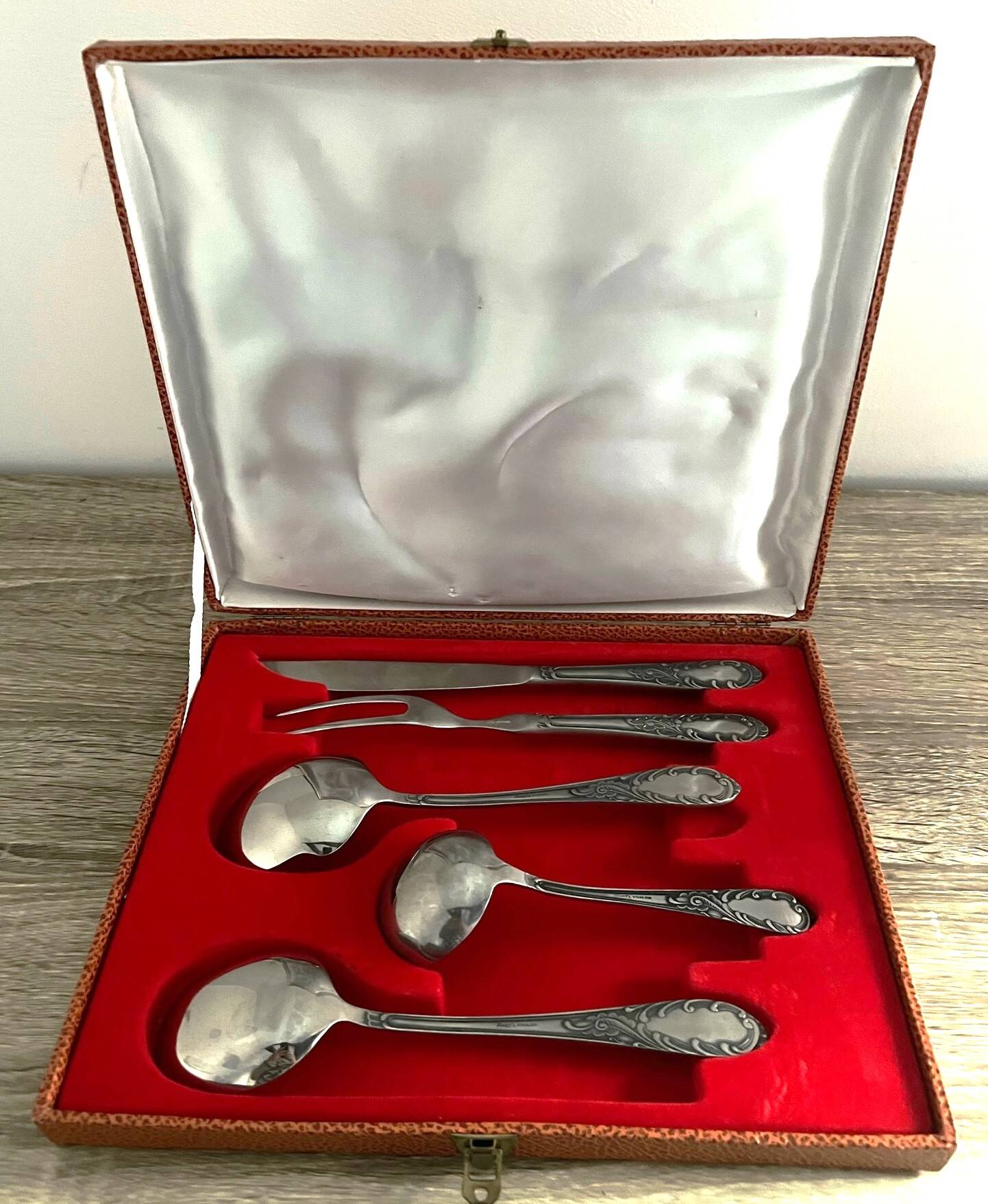Set of 5 stainless steel serving utensils Amefa vintage