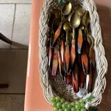 12-piece brass and backelite dessert service