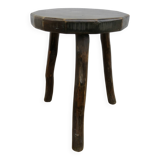 Brutalist stool in solid wood