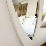 Miroir mural déstructuré Space Age en bois XXL, France, années 70