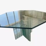 80s glass table