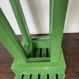 Wooden slatted stool